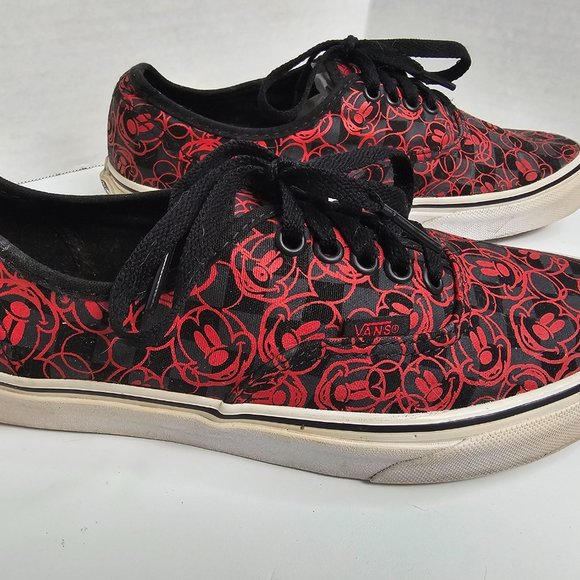 vans x disney mickey mouse shoes black red checkerboard Women 8.5 Men 7 - Picture 9 of 14